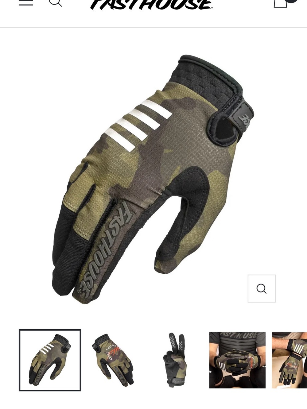 Fasthouse Men's Camo Riding Gloves - Olive Camo